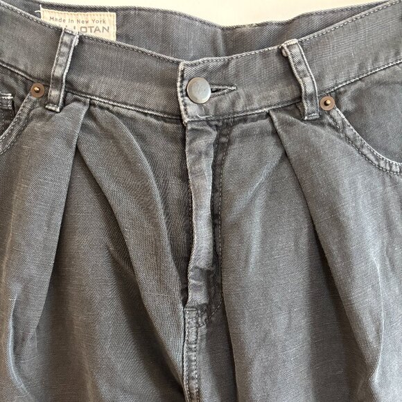 Nili Lotan Drop Crotch Tapered Leg Black Jeans - Picture 4 of 4